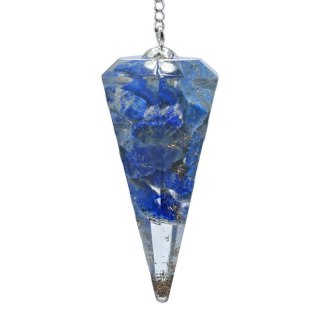 Wahadło Orgonit - lapis lazuli cięte fasetowo