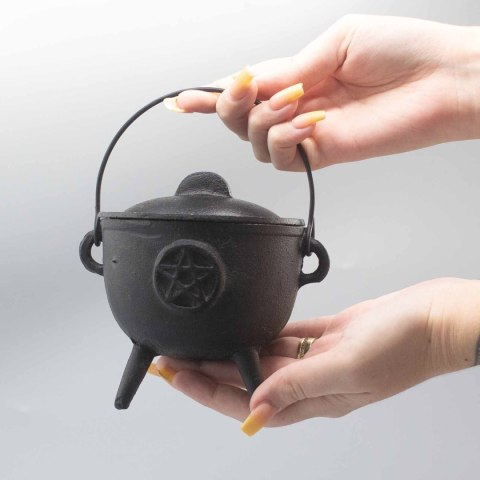 Żeliwny Kociołek z Pentagramem 11x13 cm