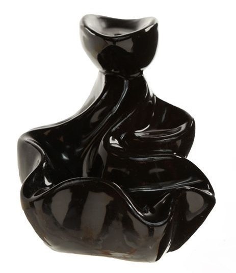 Kadzielnica kominek z przepływem zwrotnym wodospad - czarny