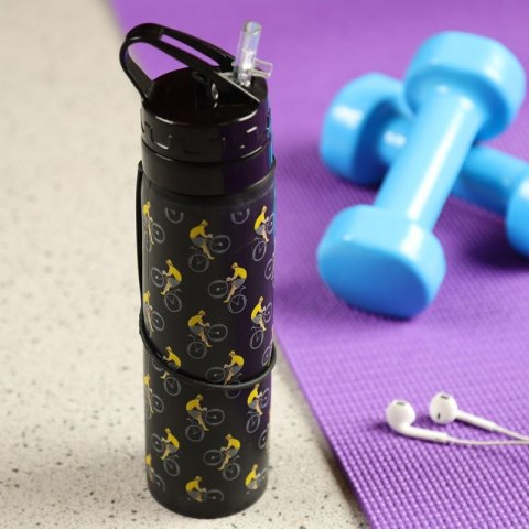 Butelka na wodę Składana wielorazowa silikonowa z przykrywką i słomką 600ml Kolarze