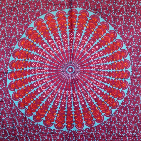 Sarong Mandala - Turkusowo-różowy
