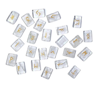 Runy Zestaw run z kryształu górskiego Rune Oracle w woreczku