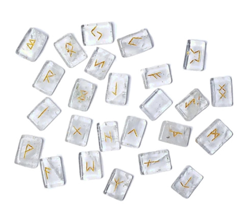 Runy Zestaw run z kryształu górskiego Rune Oracle w woreczku