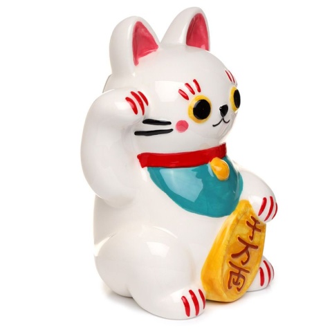 Skarbonka ceramiczna Kot Szczęścia Maneki Neko - biały