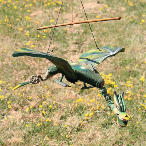 Kokosowy Zielony Smok Wietrzny 37cm - Dzwonki Wietrzne