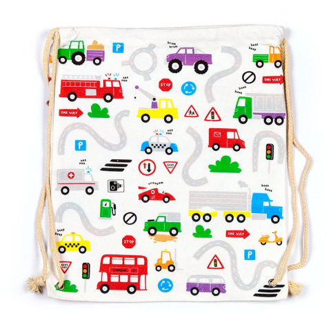 Plecak worek ściągany sznurkami Little Motors - małe samochodziki