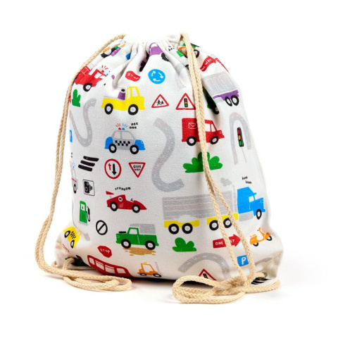 Plecak worek ściągany sznurkami Little Motors - małe samochodziki