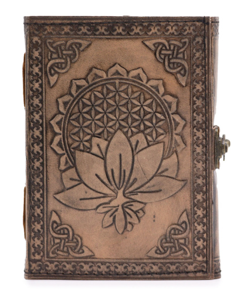 Skórzany Notatnik Ezoteryczny Lotos Mandala - 17.5x12.5x3 cm