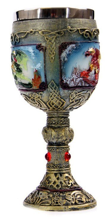 Dekoracyjny Kielich ze Smokiem - dla gracza Malowany puchar