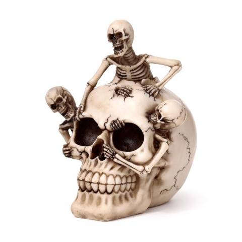 Dekoracyjna czaszka ze szkieletami - skull 18cm