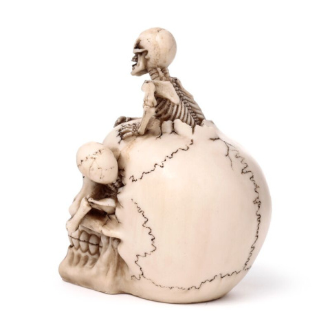 Dekoracyjna czaszka ze szkieletami - skull 18cm