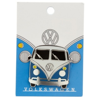 Kolekcjonerska wpinka emaliowana Volkswagen VW T1 Camper Bus - niebieska