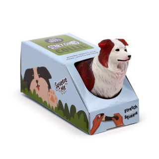 Zabawka gniotek Pies Collie - rozciągliwy brązowy