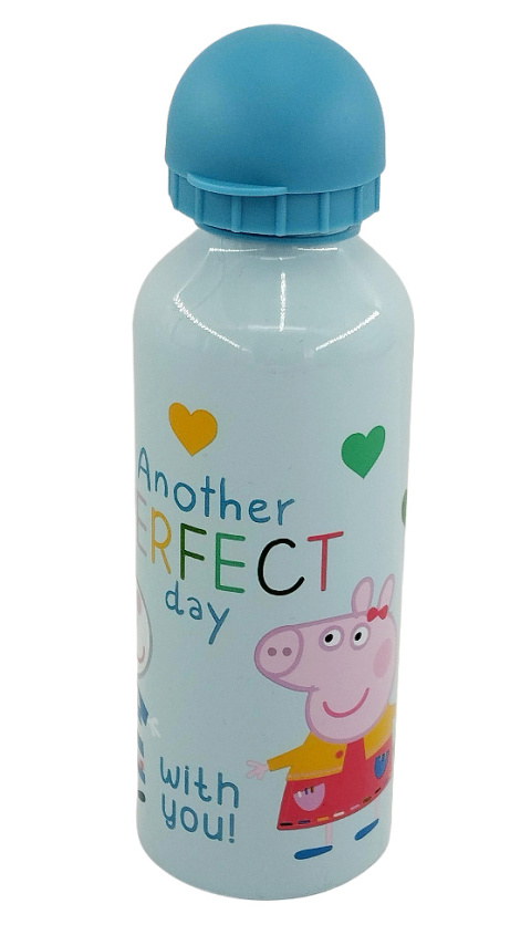 Aluminiowy bidon Świnka Peppa - Peppa Pig 500ml - błękitny
