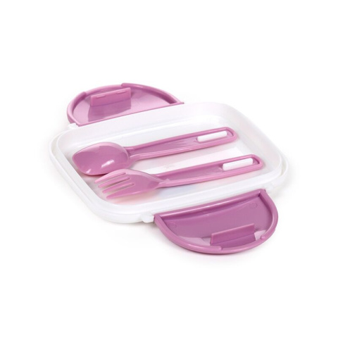 Pudełko na lunch Bento Clip Lock ze sztućcami Bean & Co Cats - kotki