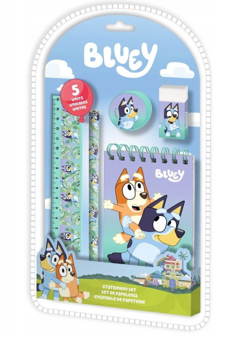Zestaw piśmienniczy Bluey, 5 elementów
