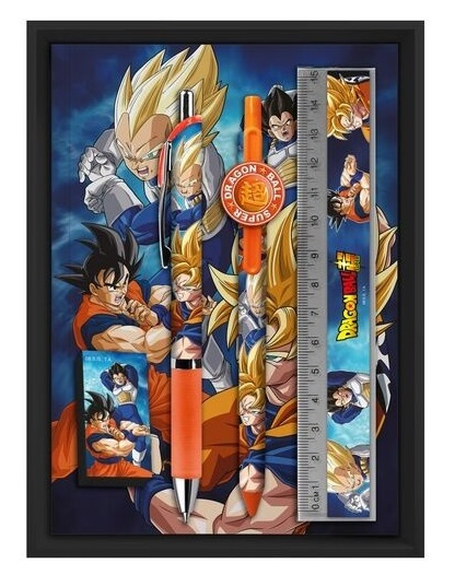 Zestaw do pisania Dragon Ball Box - długopisy linijka zeszyt