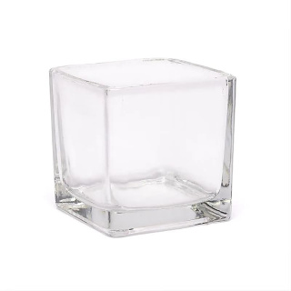 Kwadratowy szklany świecznik do do tealigtów i świec wotywnych 6x6x6 cm