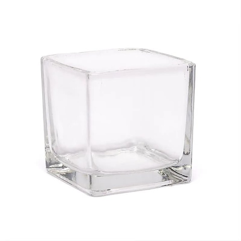 Kwadratowy szklany świecznik do do tealigtów i świec wotywnych 6x6x6 cm