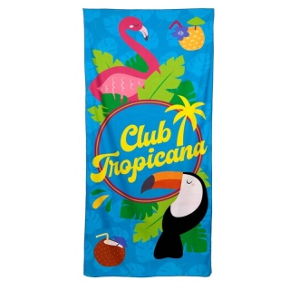 Ręcznik plażowy z mikrofibry - Flamingo Club Tropicana 180x85cm