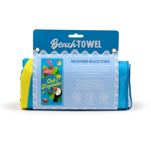 Ręcznik plażowy z mikrofibry - Flamingo Club Tropicana 180x85cm