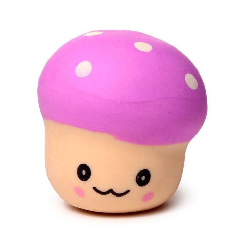Zabawka gniotek Grzybek - rozciągliwy - różowy kapelusik