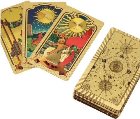 Zestaw Złotych Kart Tarota - Złota Talia 78 szt.