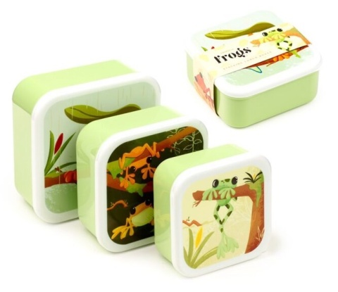 Pudełko na lunch - zestaw 3 (M/L/XL) - Tropical Tree Frog - drzewna żabka