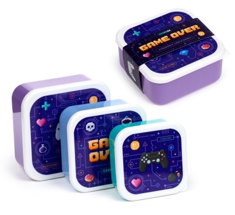 Pudełko na lunch - zestaw 3 (M/L/XL) - Game Over