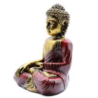 Duża Statuetka Buddy - Czerwony i Złoty 22 cm