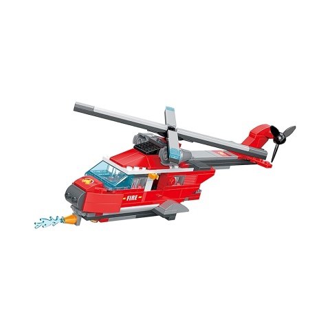 Klocki konstrukcyjne Cogo 3w1 Straż pożarna - samochód helikopter motorówka