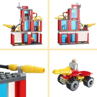 Klocki konstrukcyjne Cogo 2w1 Straż pożarna - Remiza