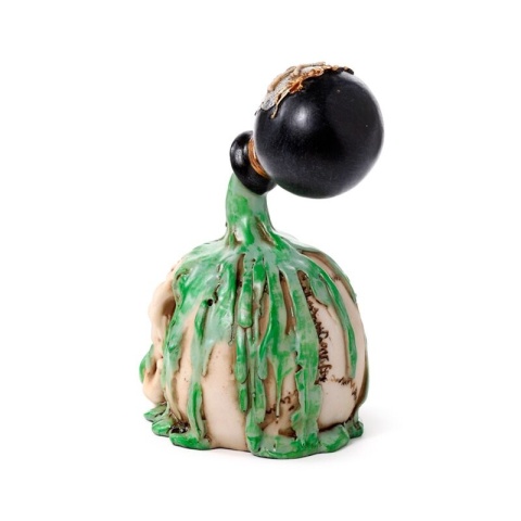 Krzycząca czaszka z zieloną miksturą - skull 19,5cm