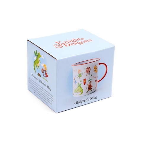 Kubek porcelanowy z drobnymi oprawkami - Rycerze i Smoki 300ml