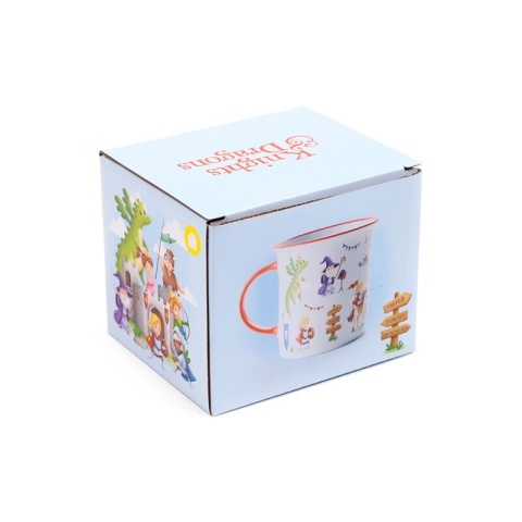 Kubek porcelanowy z drobnymi oprawkami - Rycerze i Smoki 300ml