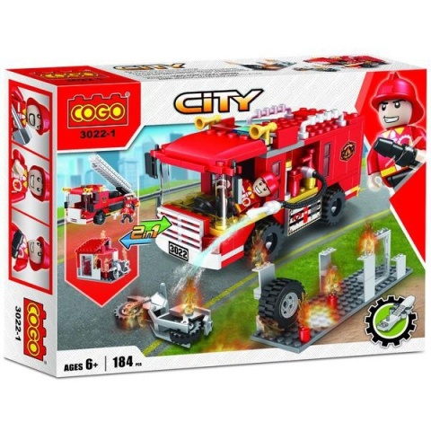 Klocki konstrukcyjne Cogo 2w1 Straż pożarna