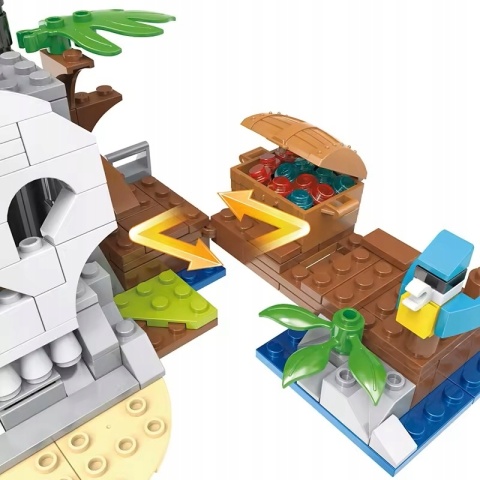 Klocki konstrukcyjne Cogo 3w1 Statek Pirackii wyspa skarbów