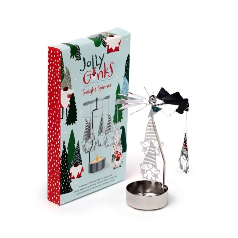 Świąteczny Gnom - Obrotowa Karuzela świecznik podgrzewacz