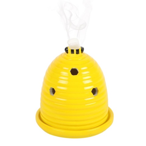 Yellow Beehive Incense Cone Holder - żółta ceramiczna kadzielnica UL