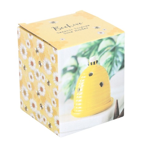 Yellow Beehive Incense Cone Holder - żółta ceramiczna kadzielnica UL