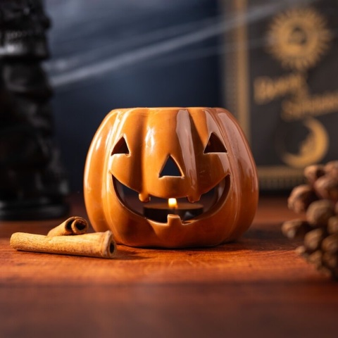 Ceramiczny palnik olejowy w kształcie dyni Jack O-Lantern