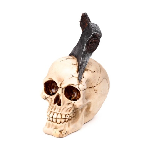 Czaszka z toporem - skull 18cm
