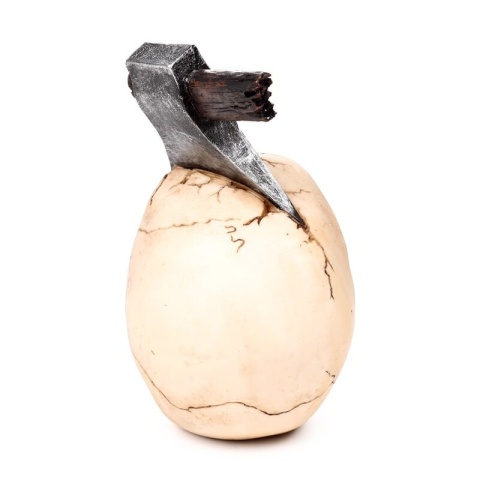 Czaszka z toporem - skull 18cm