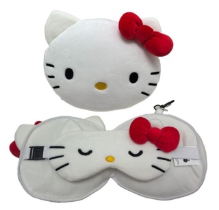 Relaxeazzz Hello Kitty poduszka podróżna i maseczka na oczy - maskotka
