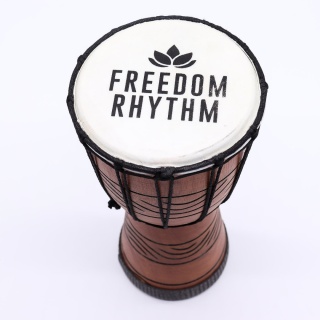 Mały Bęben Djembe Pro - Rytm Wolności (wysoki) Rękodzieło - 30 cm