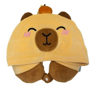 Poduszka podróżna z kapturem - Kapibara - Hoodeazzz Duke