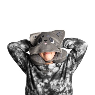 Poduszka podróżna z kapturem - Kot - Hoodeazzz Beans & Co