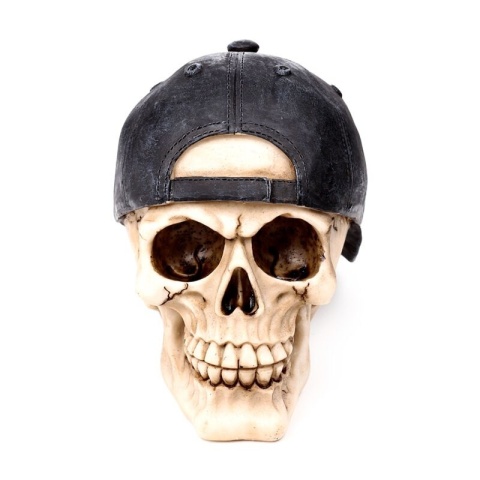 Czaszka z czapką baseballową - skull 14cm