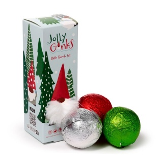 Ręcznie robiony zestaw 3 kul do kąpieli - Świąteczny Gnom