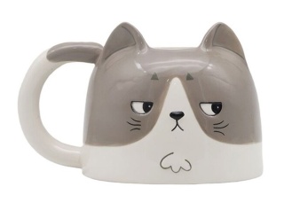 Kubek ceramiczny - Kot biało-szary - Beans & Co Cats - 450ml